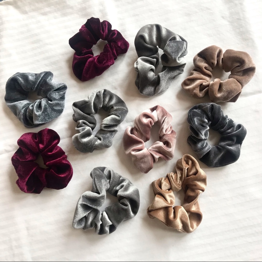 Velvet Scrunchies 💗 Hair Set Ties Bundle Lot NWOT